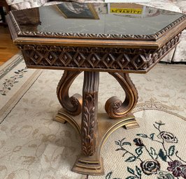 Vintage Ornate Carved Wood Table