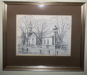Charles H Overly Bruton Parish Church Williamsburg, VA Nicely Framed Signed