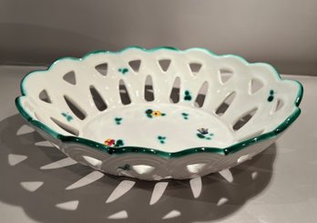 Gmundner Keramik Ceramic Hand Painted Basket