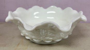 Westmoreland Milk Glass Grape Motif Bowl