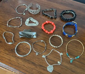 Costume Jewelry Bracelets - 15 Pieces
