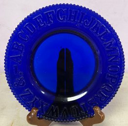 Clay's Cyrstal Works Cobalt Blue ALPHABET PLATE