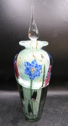 Vandermark Signed & Numbered #29/250 Floral Art Glass Perfume Bottle With Stopper