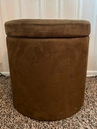 Brown Fabric Storage Ottoman