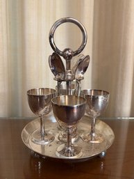 Antique Silver-plated Egg Coddler Stand Holder - 9 Pieces