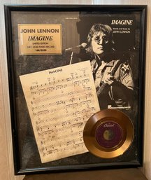 John Lennon Imagine 24k Gold 45 Photo Music Framed 168/2500