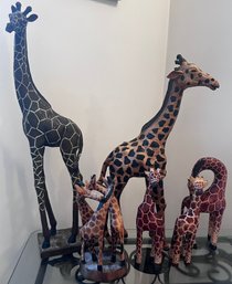 Giraffe Figurines Lot- 6 Pieces