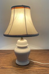 Desk Top Lamp With Ceramic Base And Shade