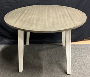 42 Round Wood Drop Leaf Table