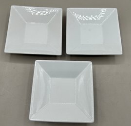 Fortessa Fine Porcelain Square Plates, 3 Piece Lot