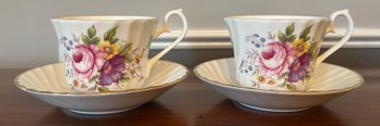 Royal Kendal Bone China Tea Cups & Saucers - 4 Pieces