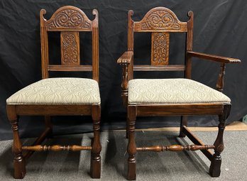 Set Of 6 Gothic Revival Dining Chairs