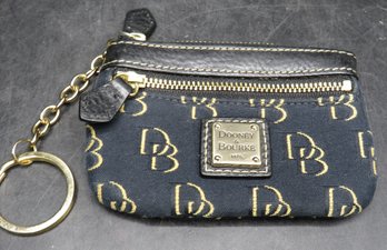 Dooney & Bourke Coin Purse/keychain With Outside Zipper Pouch