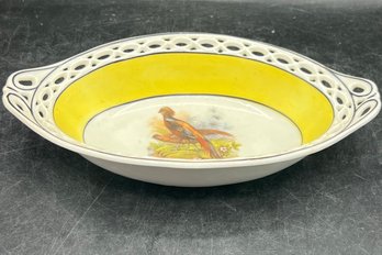 Bavaria RWC Oval Bowl With Peacock And Flowers