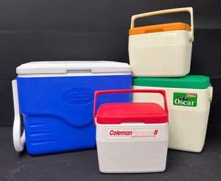 Assorted Lot Of Coleman Coolers, 4 Piece Lot