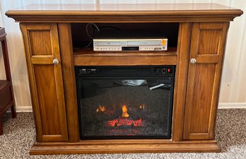 Twin Star Electric Fireplace Solid Wood Cabinet Model No: 23EF010GRA