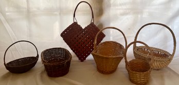 Assorted Whicker Baskets 6 Piece Lot