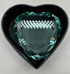 Rosenthal Handcrafted Faceted Lead Green Crystal Heart With Box