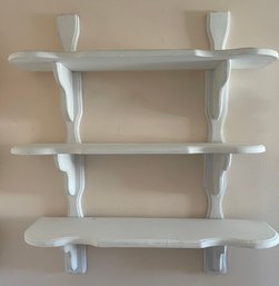 White Wood Shelves Painted For Wall