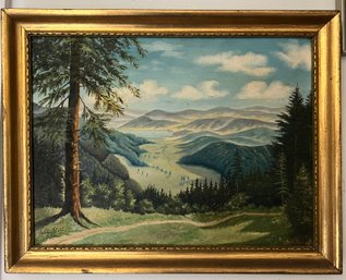 Wilh Stoll 50 Overlook Oil On Canvas Painting Framed Artist Signed