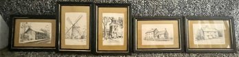 Historic Landscape Drawings By Alice R Copyright Set Of 5