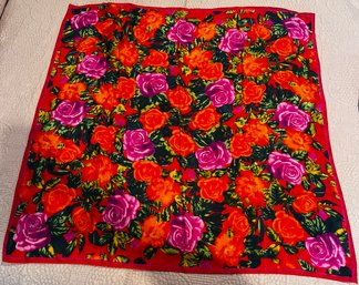 Oscar De La Renta Silk Rose Scarf