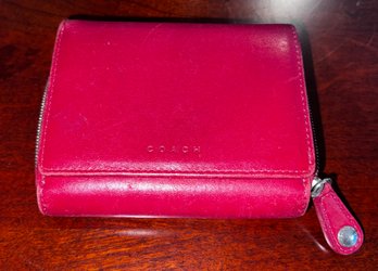 Coach Red Leather Small Wallet