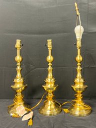 Stiffel Brass Lamps, 3 Piece Lot