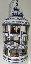 Italian Made Large Ceramic Glazed Bird Cage