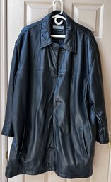 Bloomingdales Metropolitan View Genuine Leather Women's 3/4 Trench Coat