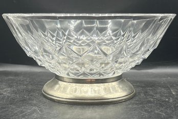 St Lambert Imperial Silver Plate Footed Glass Serving Bowl