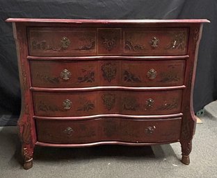 Drexel Heritage Solid Mahogany Leather Top 4 Drawer Chest