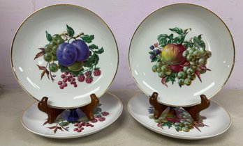 Naaman Israel Fine Porcelain Fruit Plates - 4 Pieces