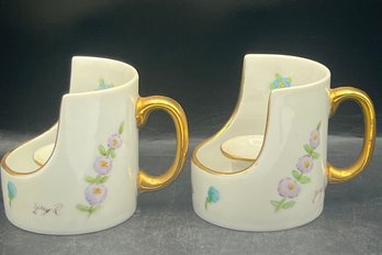 Jerry R Hand Painted Coffee Mug Candle Holders - Pair