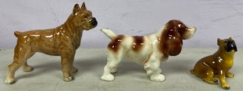 Boxer Dog Figurine, Cocker Spaniel Dog Figurine & Boxer Dog Figurine - 3 Pieces