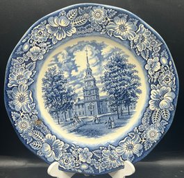 Liberty Blue Independence Hall Dinner Plate