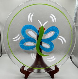 Kosta Boda Crystal Butterfly Plate
