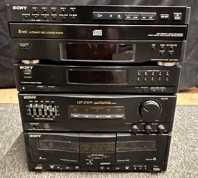 Sony Stereo Deck Receiver Model HST-D107R And Sony Compact Disk Player Model CDP-c322M