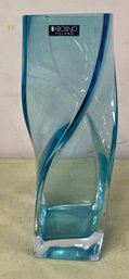 Krosno Poland Blue Crystal Twisted Vase