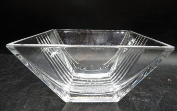 Tiffany & Co. Metropolis Pattern Crystal Bowl Signed
