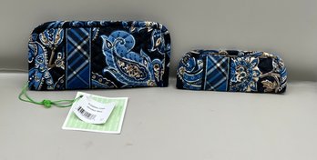 Vera Bradley Blue Eye Glass Case Windsor Navy 2 Piece Lot