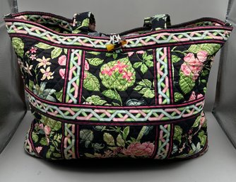 Vera Bradley Pink/Green Botanical Tote Bag