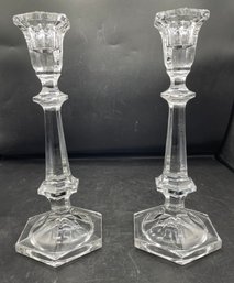 Cut Glass Candle Stick Holders, 2 Piece Lot