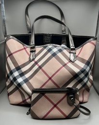 Burberry Supernova Check Canvas Bag W Wallet