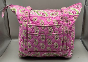 Vera Bradley Vintage Pink/green Paisley Shoulder Bag