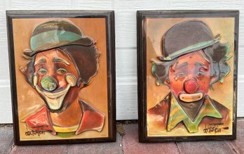 Scafa-Tornabene Art Publishing 1979 Clown Wall Plaques - 2 Pieces