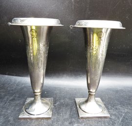 Sterling Silver Trumpet Vase - Set Of 2