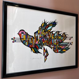 Signed Abstract Native American Framed Lithograph 137/333