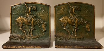 Cast Iron End Of The Trail Bookends - 2 Pieces