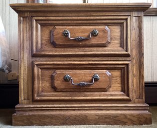 Pair Of Solid Wood 2 Drawer Night Stands